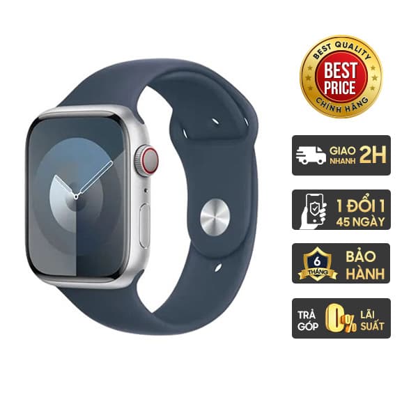 Apple Watch Series 9 45mm GPS + Cellular Viền Nhôm Mới Trần - Chưa Kích Hoạt